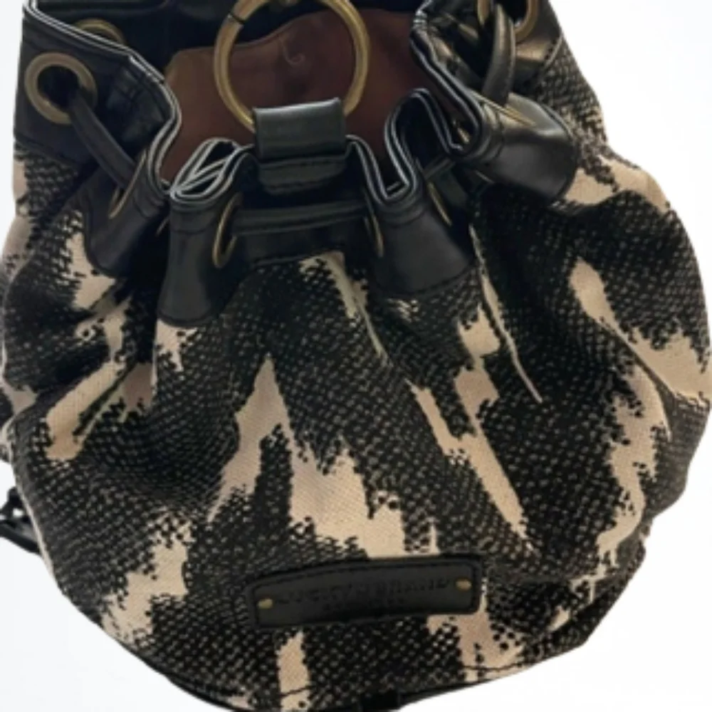 🔷 Lucky Brand Bali Hai Drawstring Bucket Boho Bag- Vintage